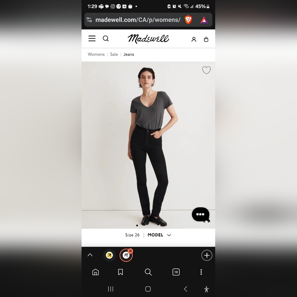 Madewell Stovepipe Black Pants